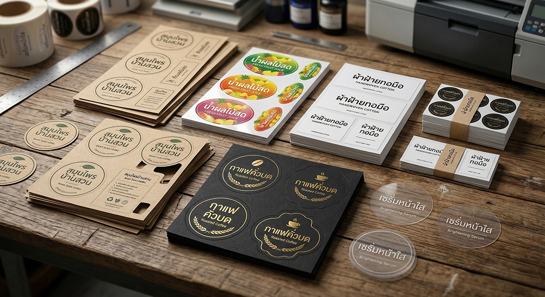 ผลงานสติ๊กเกอร์ ฉลากสินค้า เรืองชัยพริ้นติ้ง