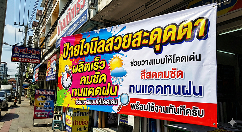 ป้ายไวนิลสวยสะดุดตา